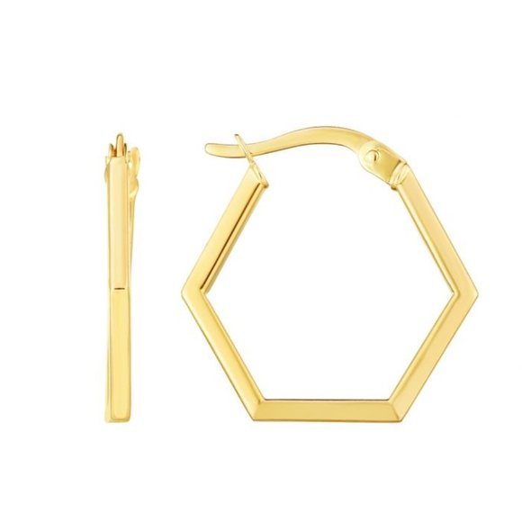 Jewelry 14k Gold Hexagon Hoop Earrings Poshmark